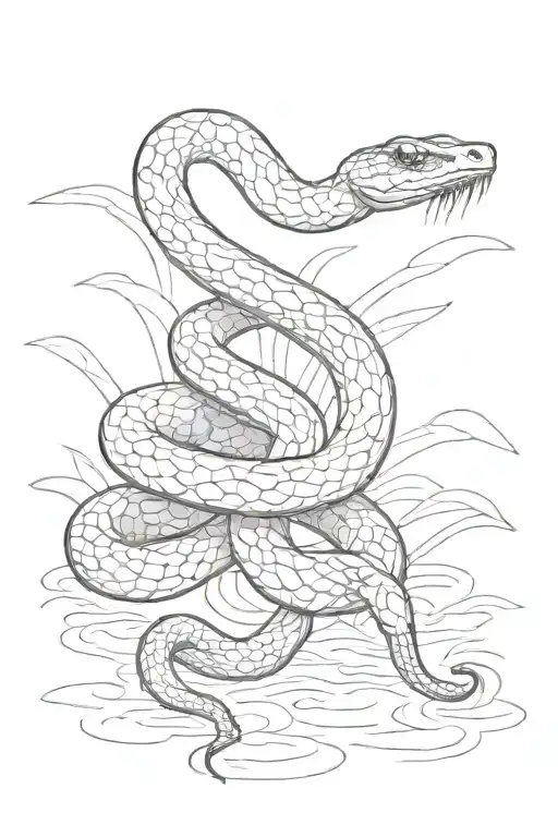 A Snake Crawls Up The River