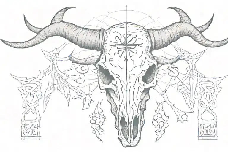 Longhorn Skull With 1993 Written Inside