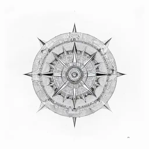 A Grand Piano Surrounded By Intricate Compass Roses