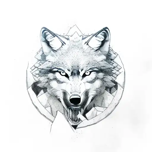 A Wolf Sitting On A Mountain Of Skulls