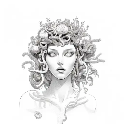 Medusa With Bisexual Colored Flowers