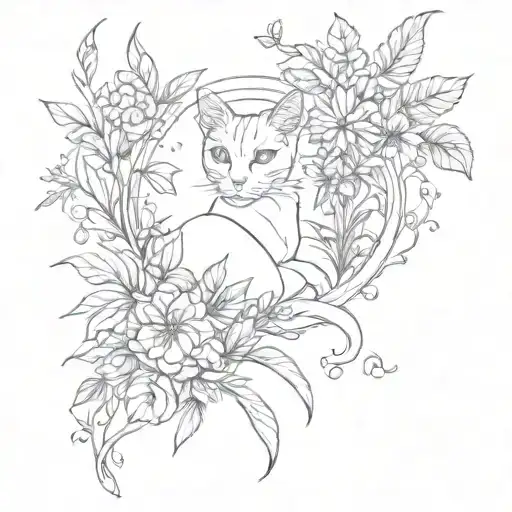 With Virgo And Femininity Nature Inspired Tattoo With Cats