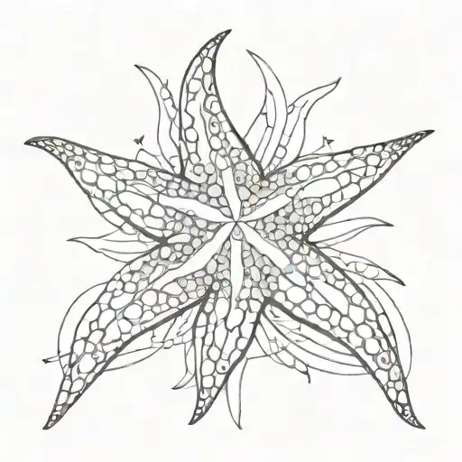 Abstract Star Fish With Star In Midda Of Star Fish Design