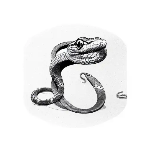 Snake Warping Around Collar Bone With The Number 14 In The Middle