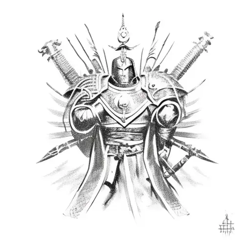 A Sketch Of A Warhammer Age Of Sigmar Warrior Defending A Home