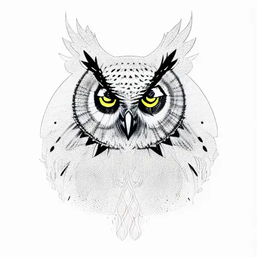Owl Silhouete With Hypno Eyes