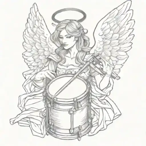 Angel Holding Drum Sticks