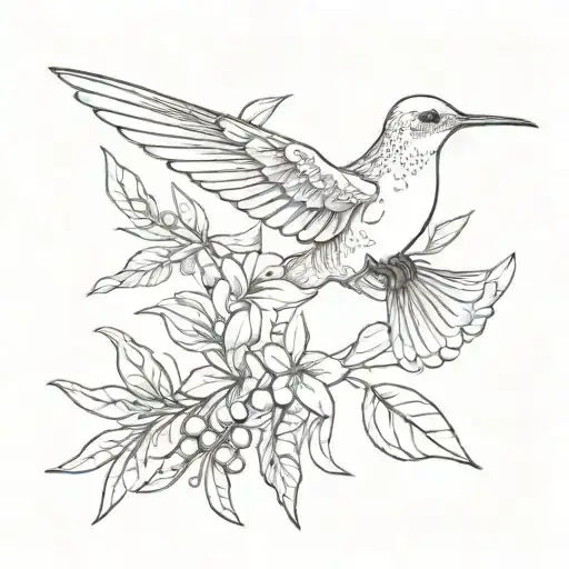 Hummingbird And Dove Carrying An Olive Branch