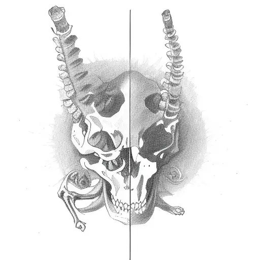 Simple Line Drawning Skeleton Animal