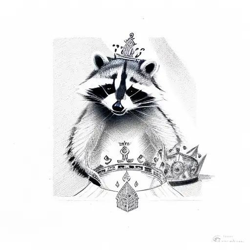 Raccoon Bitting A Crown