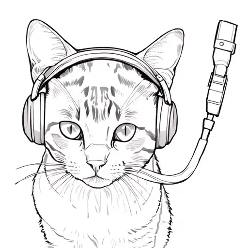 Cat Wearing Headphones