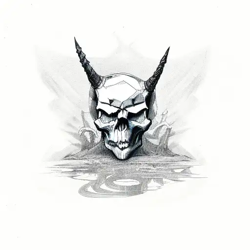 Skull With Devil Horns