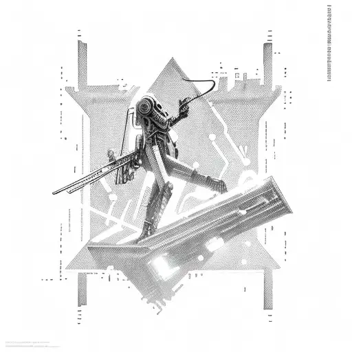 Letter D With Cyberpunk