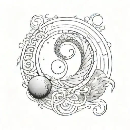 Spiral Symbol Mixed With A Moon Shaped Thing
