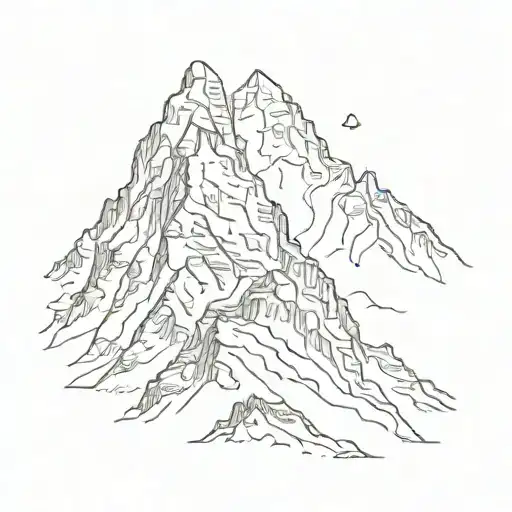 Mount Everest Line Drawing