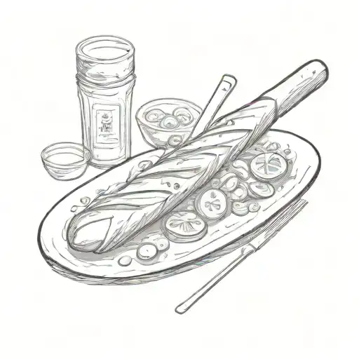 Baguette Wiping Sauce From Plate Black