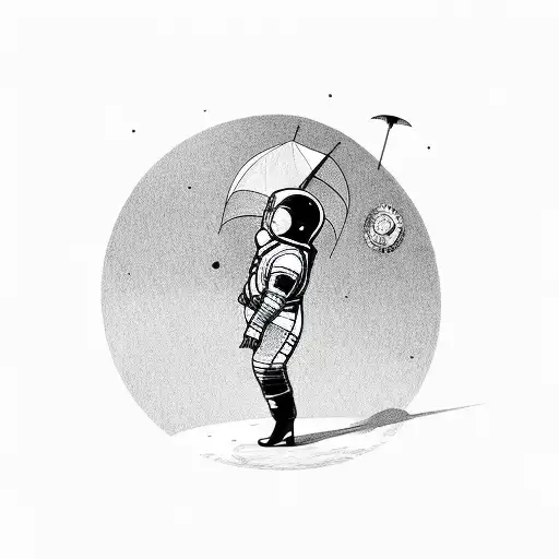 Astronaut On Umbrella