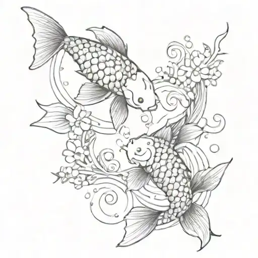 Two Fish Koi Un Line