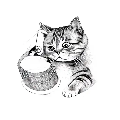 Cat On The Drum