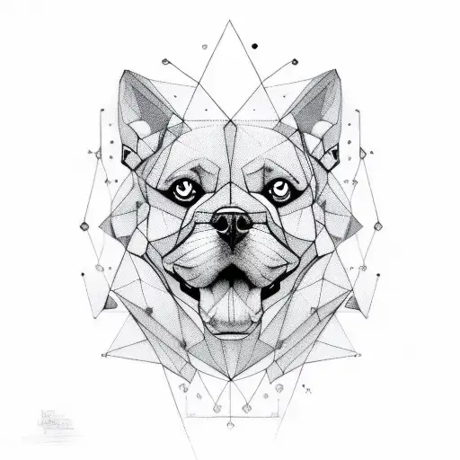 Dog Face With Geometric Forms