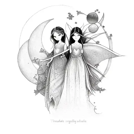 Two Fairies With Little Moon