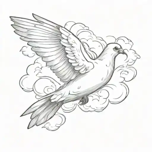 Clouds With Dove