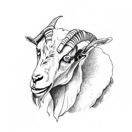 Goat Skull Surrounded By Edible Plants