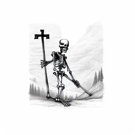Skeleton Carrying Cross