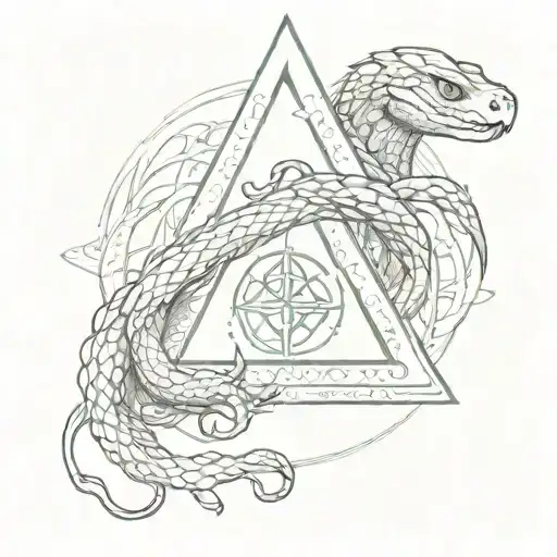 Slytherin House Snake Deathly Hallows Symbol