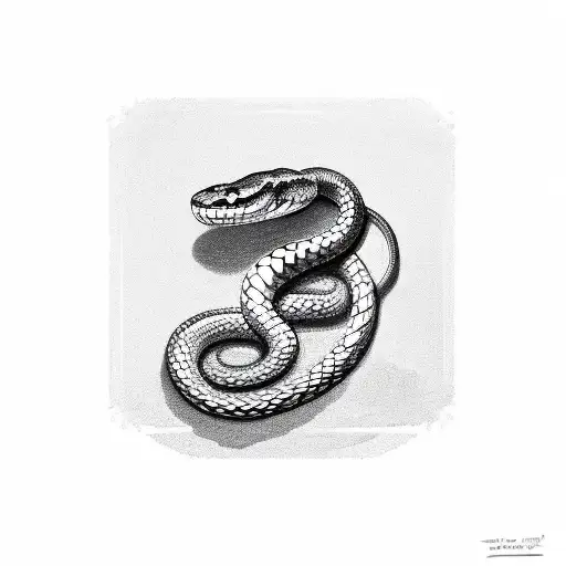 A Snake Coiled Around A Greek Column