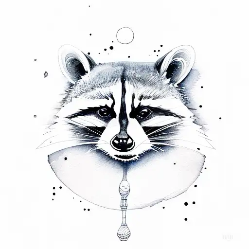 Raccoon Universe Lines Watercolor