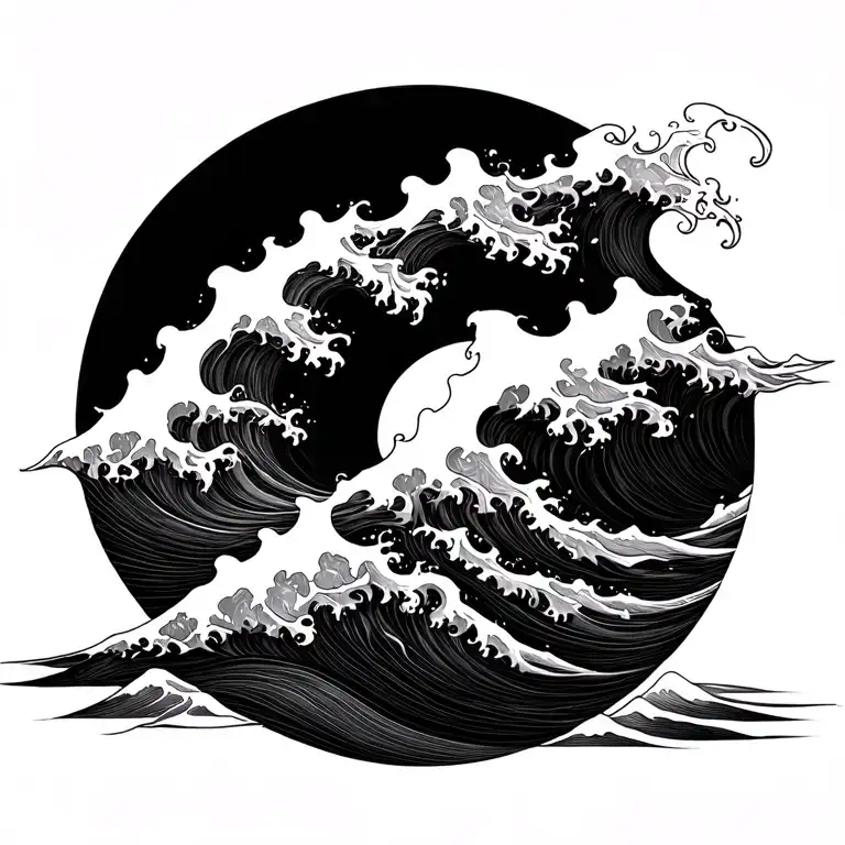 Wave Made Out Of Thin Lines Connecting