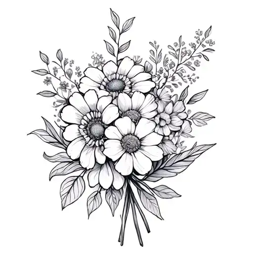 July August November Birth Flower Bouquet