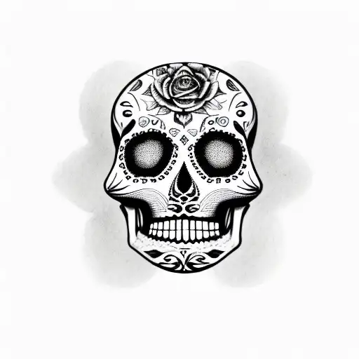 Mexican Sugar Skull Third Eye