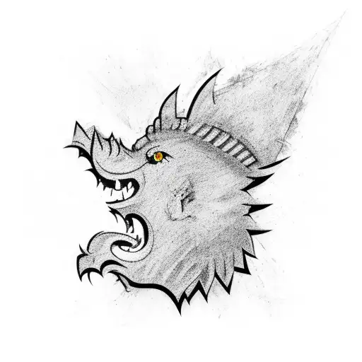 An Abstract Representation Of A Bourbon Bottle And An Arkansas Razorbacks Football Helmet Combined