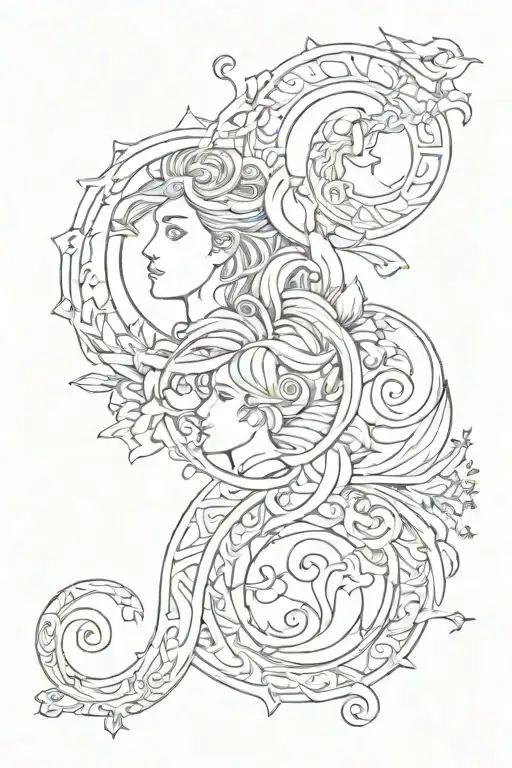 Virgo Aquarius And Pisces Astrological Sign In Shape