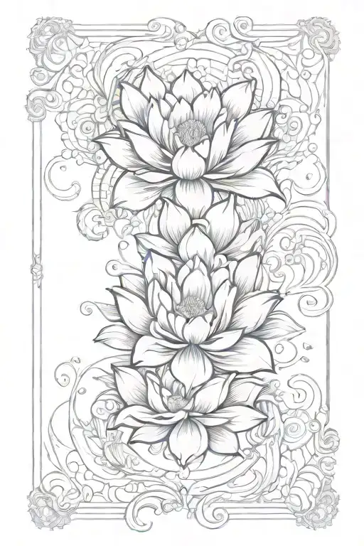 Lotus Flower Playing Cards Surrounded Fire Coming
