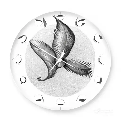Time Clock Dove Feather