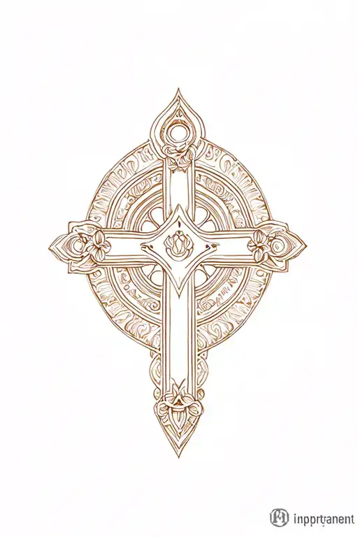 Fine Line Dainty Cross Showing Important Of Religion