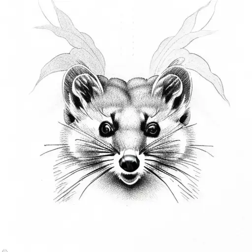 Pine Marten Sleeve Botanical Vines Moon Olive Branch