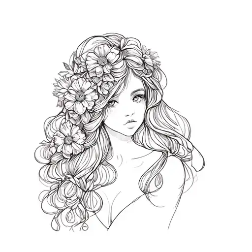 Baby Girl Woven Wrap Mum Long Hair Flowers Intertwined