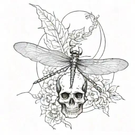 Dragon Fly With Skull
