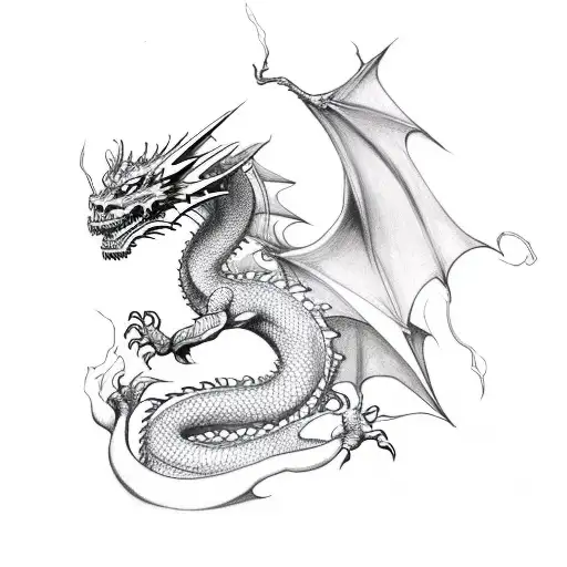 Dragon Climbing Up Leg