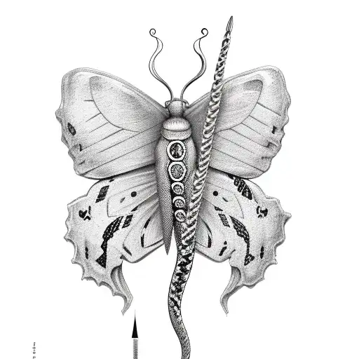 Butterfly Knive With Snake