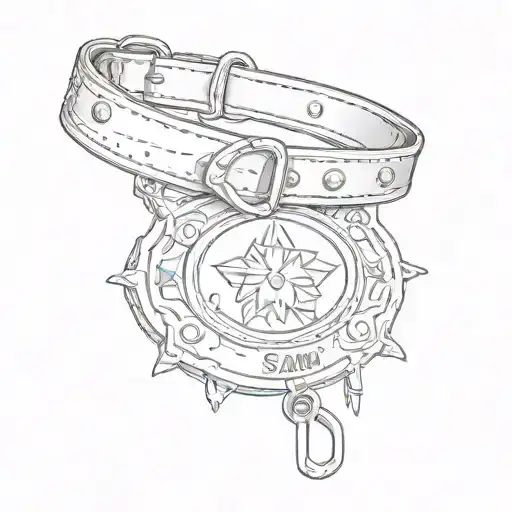 Collar With Dogtag In Memory Of My Dog Sam