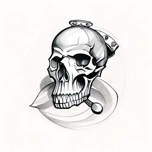 Skull With A Target And A Jester's Hat