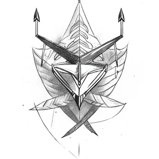 Arrow With Diamond Head And Feather Tail