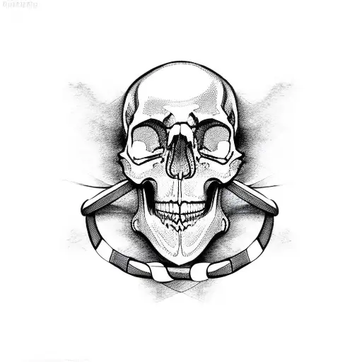 A Skull And Crossbones Made Of Intertwined Dog Leashes