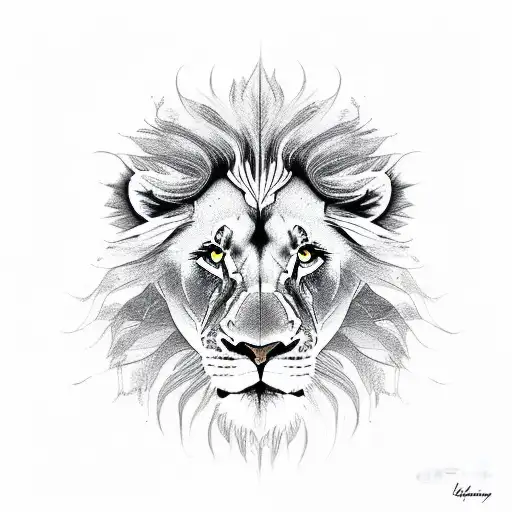 Lion Abstraction Glass Shadow