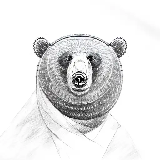 A Sketch Of A Bear With Coding Symbols Incorporated